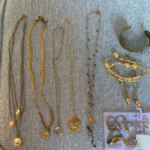 Gold costume jewelry bundle